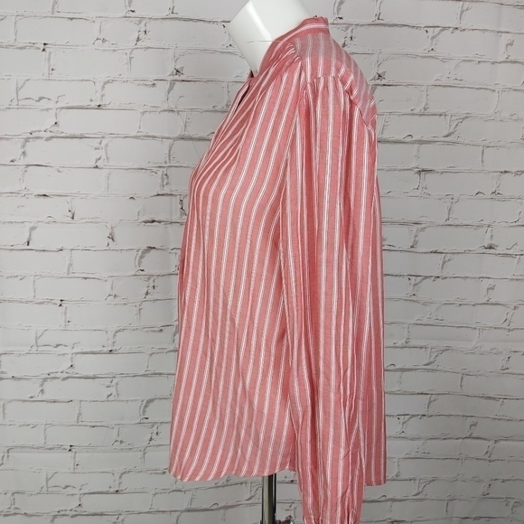 J.CREW Striped Tie neck Button down shirt - Picture 3 of 8